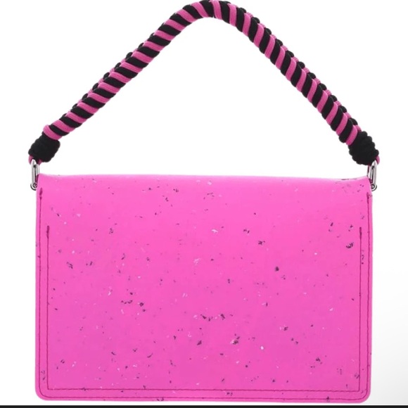 Furla 1927 Soft Mini Crossbody Bag in Fuchsia Rubber & Leather No Callouts - Picture 5 of 15